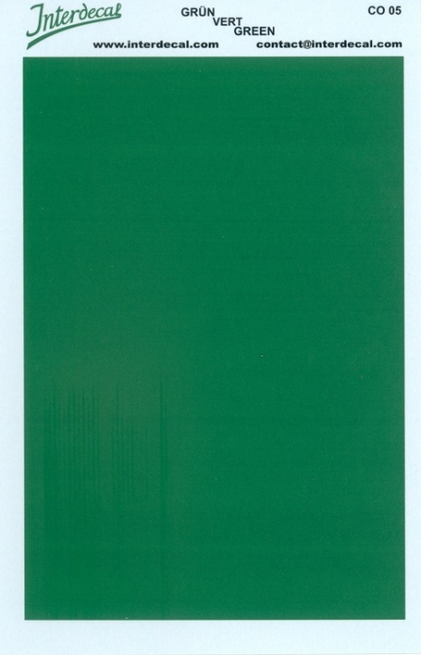 Bogen einfarbig Naßschiebebild Decal grün 120x80mm INTERDECAL