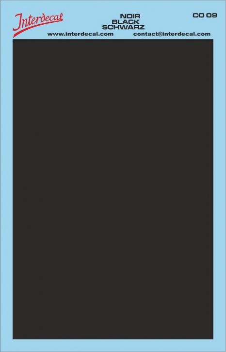 Planches de couleur unie Décalcomanies noir 120x80mm INTERDECAL
