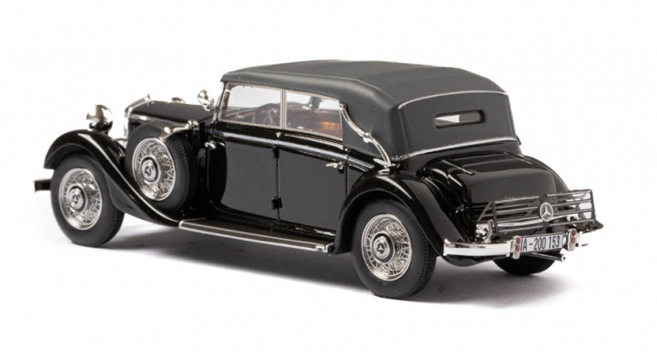 1933-1936 Mercedes Benz 290 W18 Cabriolet D toit fermé noir 1/43 tout monté