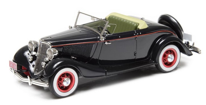 1933 Ford V8 Model 40 roadster, toit ouvert noir 1/43 tout monté