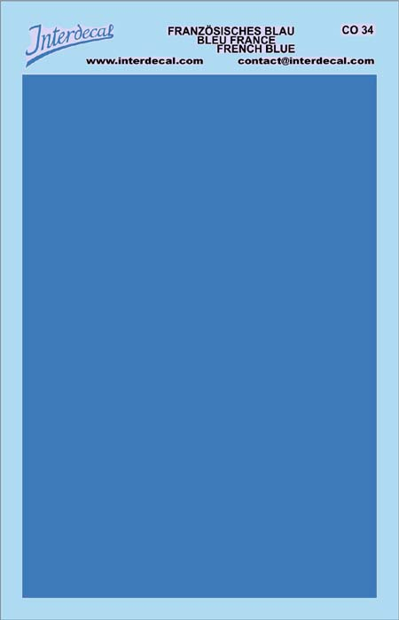 Bogen einfarbig Naßschiebebild Decal blau monastral 120x80mm INTERDECAL