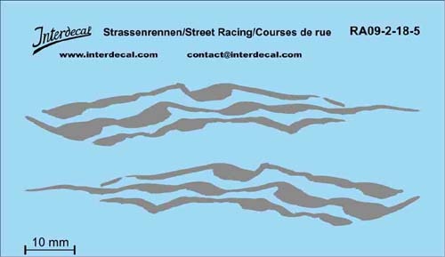 Street Racing 09-2 1/18 Waterslidedecals grey 70x40mm INTERDECAL