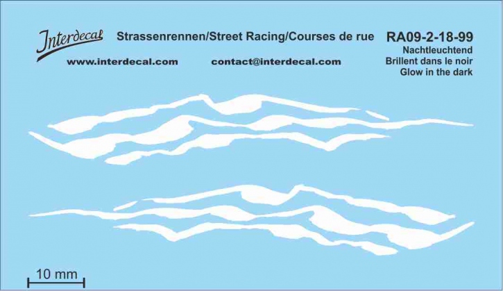 Street Racing 09-2 1/18 Waterslidedecals phosphorescent 70x40mm INTERDECAL