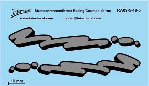 Street Racing 09-5 1/18 Waterslidedecals grey 70x40mm INTERDECAL