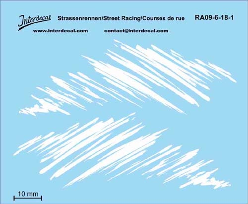 Street Racing 09-6 1/18 Waterslidedecals white 70x40mm INTERDECAL