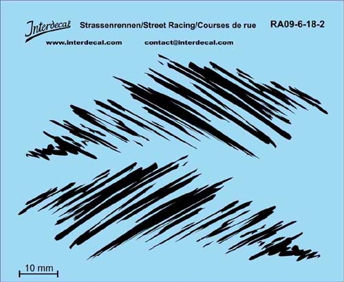 Street Racing 09-6 1/18 Waterslidedecals black 70x40mm INTERDECAL