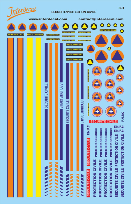 Protection Civile 1/43 Waterslidedecals 120x80mm INTERDECAL