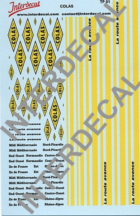 Company Logo Colas 1/43 Waterslidedecals 120x80mm INTERDECAL