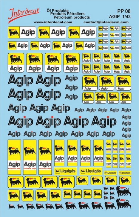 Petroleum products 08-1  1/24 Agip sponsors Decal 195x100 mm PP08-24-1 