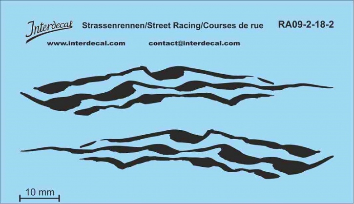 Street Racing 09-2 1/18 Waterslidedecals white 70x40mm INTERDECAL
