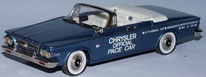 1963 Chrysler 300 Indianapolis Pace Car bleu mét. 1/43 tout monté