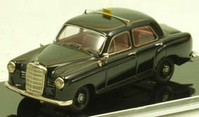 1959-1962 Mercedes 180 a Ponton Limousine 4-türig Taxi schwarz 1/43 Fertigmodell