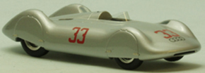 1937 Auto Union Avus Racecar No. 33 silver 1/43 resin ready made
