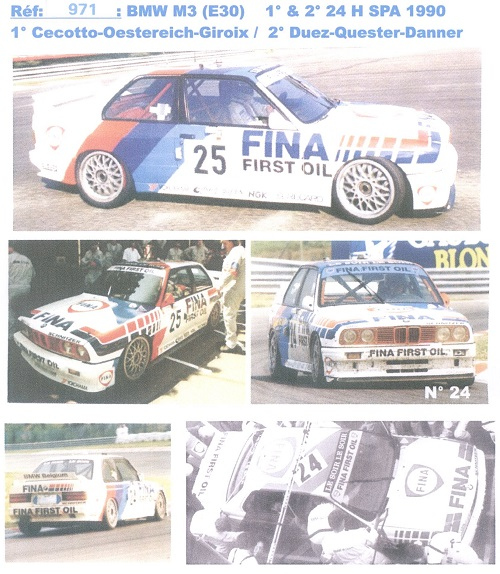 Décalcomanie BMW M1 Procar 39è AvD Old Timer GP échelle 1/43 - Occasion