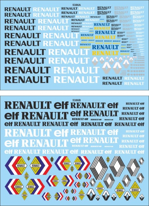 5386 Renault A+B Waterslidedecals 180x140mm INTERDECAL
