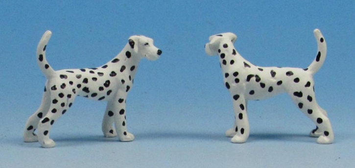 Dog figure Dalmatiner 1 pieces white-black 1/43 whitemetal/pewter ready made