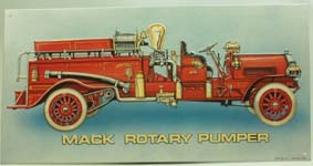 Metal plate Firefighters Motive/ Metal Advertising Sign "Mack Rotary Pumper"