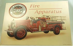 Metallschild Feuerwehr Motiv/ Metal Advertising Sign "Fire Apparatus" 1/10