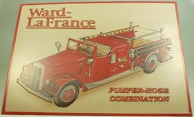 Metal advertising sign "Ward La France Pumper-Hose Comb."  40cm x 31cm