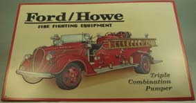 Metallschild Feuerwehr Motiv/ Metal Advertising Sign "Ford/Howe Pumper" 1/10