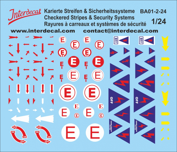 safety systems of racing cars 1/24 Waterslidedecals 85x80mm INTERDECAL