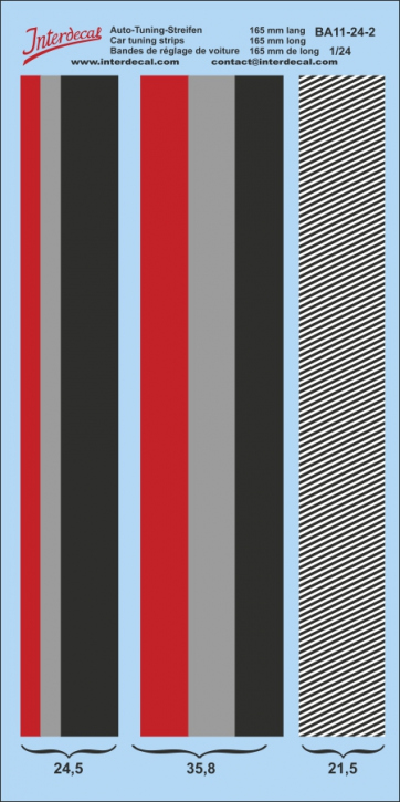 Car tuning stripes Decal 11-2  1/24 (165 x 91 mm)