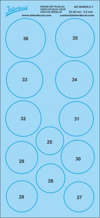 Circles Decal 0,5 mm Midblue (25-36 mm)