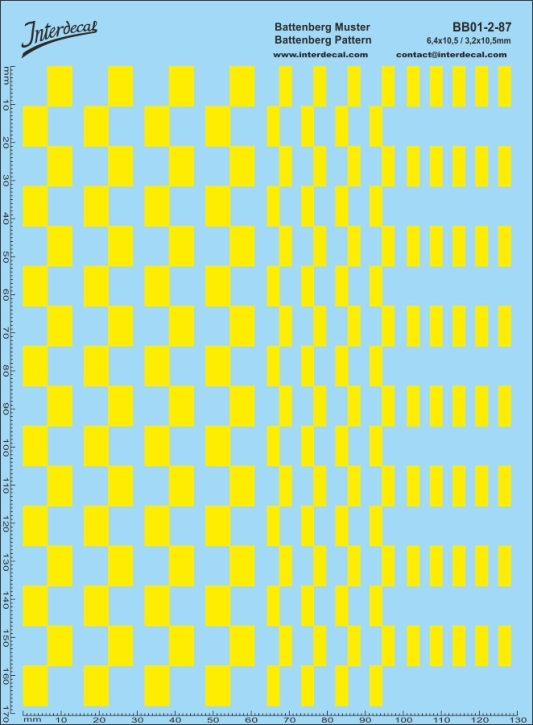 Police Zebras International "Battenberg" Pattern 02 1/87 Waterslidedecals