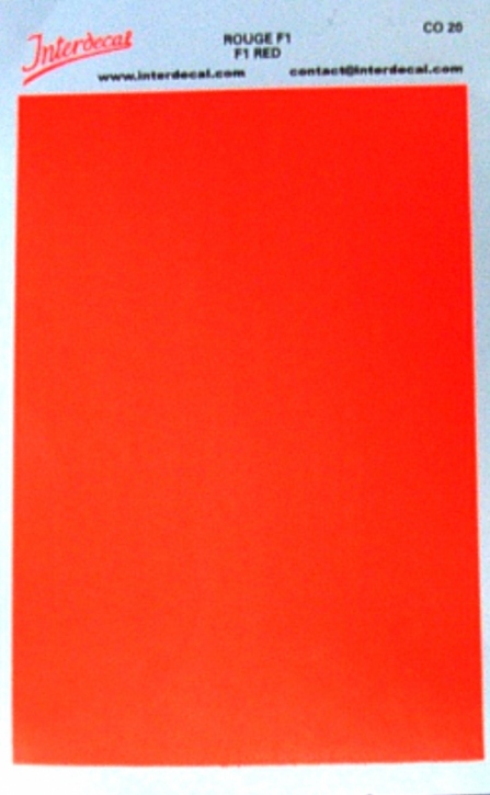 Bogen einfarbig Naßschiebebild Decal rot F1 120x80mm INTERDECAL