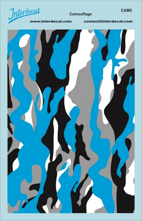 Camouflage 2 1/18 Waterslidedecals blue-white-grey-black 120x80mm INTERDECAL