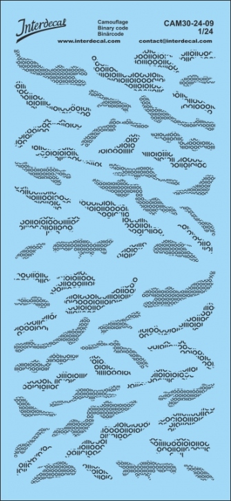 Camouflage binär code 1/24 (190x90 mm) schwarz
