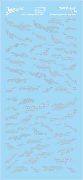 Camouflage binär code 1/24 (190x90 mm) grau