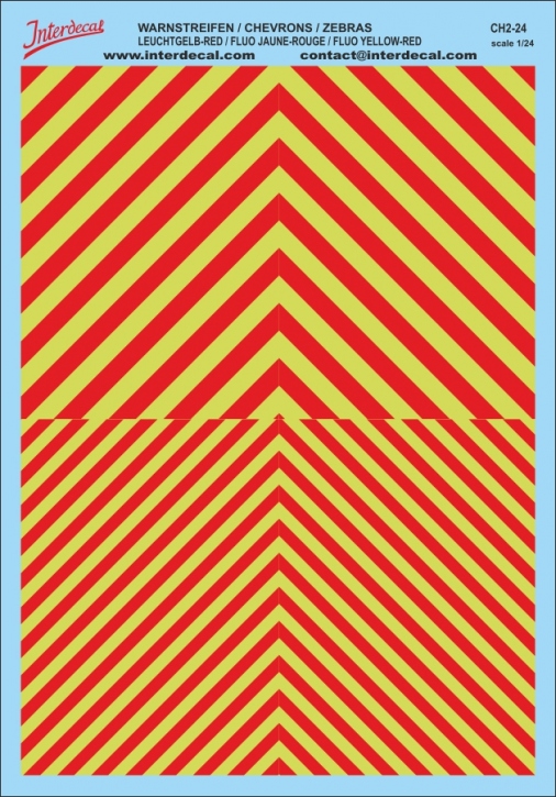 Chevrons 1/24 (185 x 130 mm)  fluo yellow / red