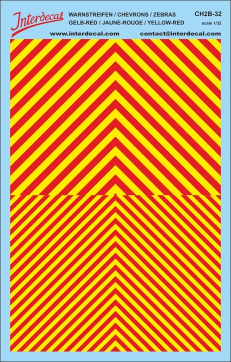 Warnstreifen 1/32 (185 x 118 mm) gelb / rot
