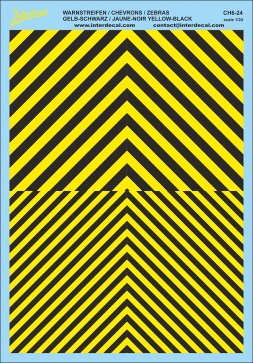 Warnstreifen 1/24 (185 x 130 mm) gelb/ Schwarz