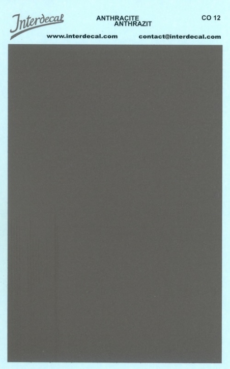 Bogen einfarbig Naßschiebebild anthrazit 120x80mm INTERDECAL