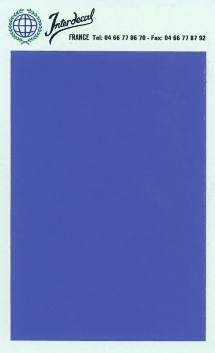 Bogen einfarbig Naßschiebebild Decal blau violet 120x80mm INTERDECAL