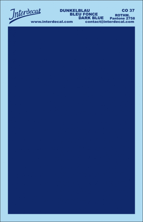 Bogen einfarbig Nass-Schiebebild blau Rothm. 120x80mm INTERDECAL