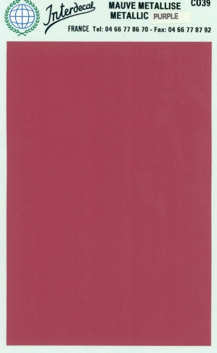 Bogen einfarbig Naßschiebebild lila met. 120x80mm INTERDECAL