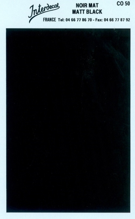 Bogen einfarbig Naßschiebebild Decal schwarz matt 120x80mm INTERDECAL