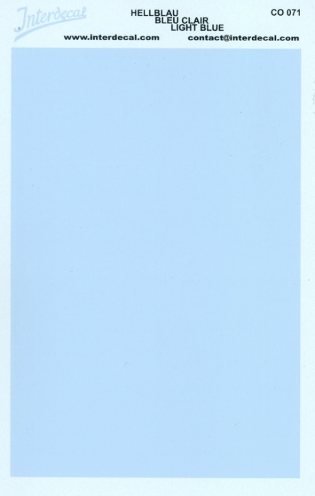 Bogen einfarbig Naßschiebebild Decal hellblau 120x80mm INTERDECAL