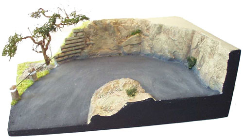 Mountain road with hairpin and natural wood tree n/a 1/43 ready made