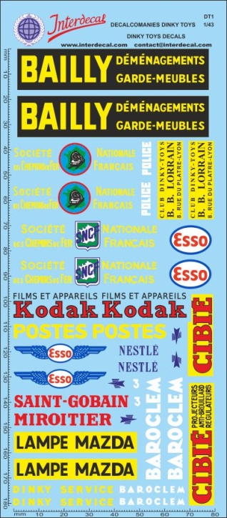 Werbung für DINKY TOYS Modellauto 1/43 Naßschiebebild Decal 181x80mm INTERDECAL Werbung für DINKY TOYS Modellauto 1/43 Naßschiebebild Decal 181x80mm INTERDECAL
