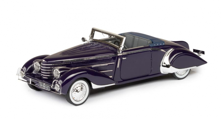 1935 Delage D8-85 Clabot Cabriolet von Henri Chapron dunkelblau 1/43 Resine