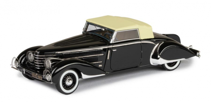 1935 Delage D8-85 Clabot Cabriolet du Henri Chapron noir 1/43 résine tout monté