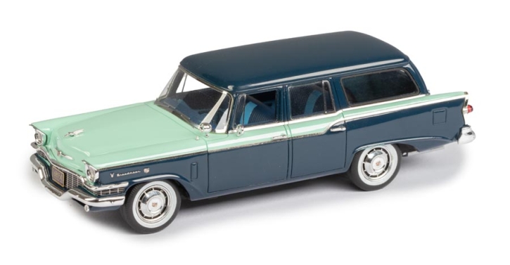 1957 Studebaker Commander Provincial 4 portes Wagon bleu bicolore 1/43