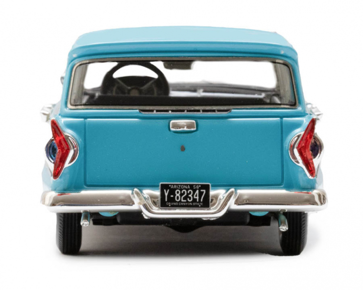 Modèle Réduit Edsel Villager 1958 Wagon 4 Portes - Échelle 1/43 - Bleu Et Blanc - Résine - Neuf