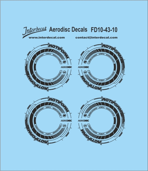 Decals Felgendesign Aerodisc 10-10 Ø 9x4,35 mm 1/43 Naßschiebebild Decal