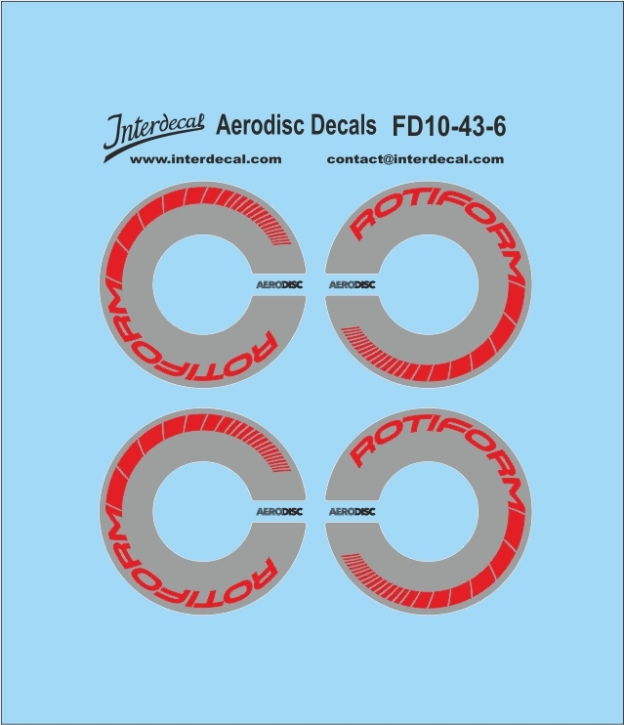 Decals Felgendesign Aerodisc 10-6 Ø 9x4,35 mm 1/43 Naßschiebebild Decal