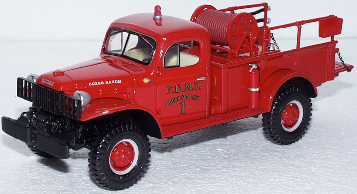 Dodge Power Wagon F.D.N.Y Brush Firw Unit No.1 red 1/34 ready made